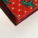 Christian Dior Compact Wallet Patent leather Red Gold Auth 147975M-16