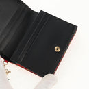 Christian Dior Compact Wallet Patent leather Red Gold Auth 147975M-20