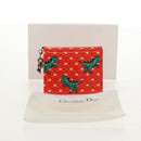 Christian Dior Compact Wallet Patent leather Red Gold Auth 147975M-12