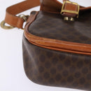 CELINE Macadam Canvas Circle Shoulder Bag PVC Leather Brown Gold Auth 147994-16