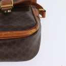 CELINE Macadam Canvas Circle Shoulder Bag PVC Leather Brown Gold Auth 147994-17