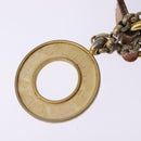 CELINE Macadam Canvas Circle Shoulder Bag PVC Leather Brown Gold Auth 147994-10