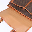 CELINE Macadam Canvas Circle Shoulder Bag PVC Leather Brown Gold Auth 147994-21
