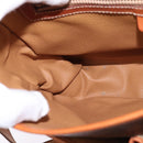 CELINE Macadam Canvas Circle Shoulder Bag PVC Leather Brown Gold Auth 147994-24