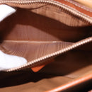 CELINE Macadam Canvas Circle Shoulder Bag PVC Leather Brown Gold Auth 147994-25