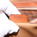 CELINE Macadam Canvas Circle Shoulder Bag PVC Leather Brown Gold Auth 147994-12