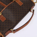 CELINE Macadam Canvas Circle Shoulder Bag PVC Leather Brown Gold Auth 147994-7