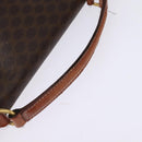 CELINE Macadam Canvas Circle Shoulder Bag PVC Leather Brown Gold Auth 147994-8