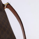 CELINE Macadam Canvas Circle Shoulder Bag PVC Leather Brown Gold Auth 147994-14