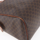 CELINE Macadam Canvas Boston Bag PVC Leather Brown Gold Auth 147995-14