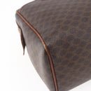 CELINE Macadam Canvas Boston Bag PVC Leather Brown Gold Auth 147995-16