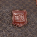 CELINE Macadam Canvas Boston Bag PVC Leather Brown Gold Auth 147995-18