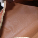 CELINE Macadam Canvas Boston Bag PVC Leather Brown Gold Auth 147995-10