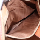 CELINE Macadam Canvas Boston Bag PVC Leather Brown Gold Auth 147995-11