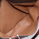 CELINE Macadam Canvas Boston Bag PVC Leather Brown Gold Auth 147995-22