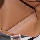 CELINE Macadam Canvas Boston Bag PVC Leather Brown Gold Auth 147995-23