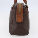 CELINE Macadam Canvas Boston Bag PVC Leather Brown Gold Auth 147995-4