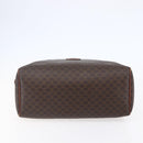 CELINE Macadam Canvas Boston Bag PVC Leather Brown Gold Auth 147995-5