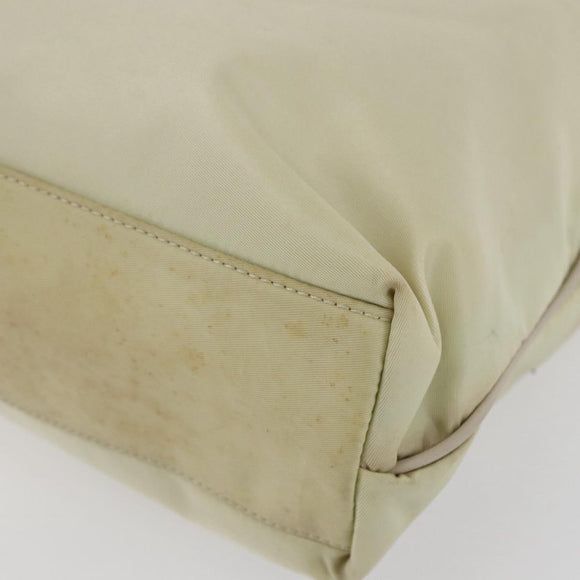 PRADA Tote Bag Nylon Ivory Gold Auth 147996