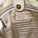 PRADA Tote Bag Nylon Ivory Gold Auth 147996-19