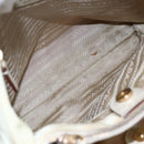 PRADA Tote Bag Nylon Ivory Gold Auth 147996-11