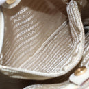 PRADA Tote Bag Nylon Ivory Gold Auth 147996-22