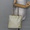 PRADA Tote Bag Nylon Ivory Gold Auth 147996-25