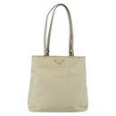 PRADA Tote Bag Nylon Ivory Gold Auth 147996-13