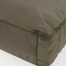 PRADA Tote Bag Nylon Khaki Silver Auth 147997-9