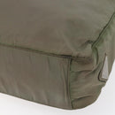 PRADA Tote Bag Nylon Khaki Silver Auth 147997-15