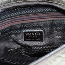 PRADA Tote Bag Nylon Khaki Silver Auth 147997-18