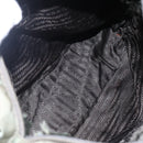 PRADA Tote Bag Nylon Khaki Silver Auth 147997-11