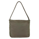 PRADA Tote Bag Nylon Khaki Silver Auth 147997-13