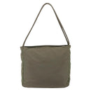 PRADA Tote Bag Nylon Khaki Silver Auth 147997-2