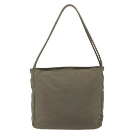 PRADA Tote Bag Nylon Khaki Silver Auth 147997 - 0
