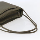 PRADA Tote Bag Nylon Khaki Silver Auth 147997-7