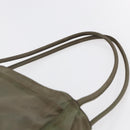 PRADA Tote Bag Nylon Khaki Silver Auth 147997-8