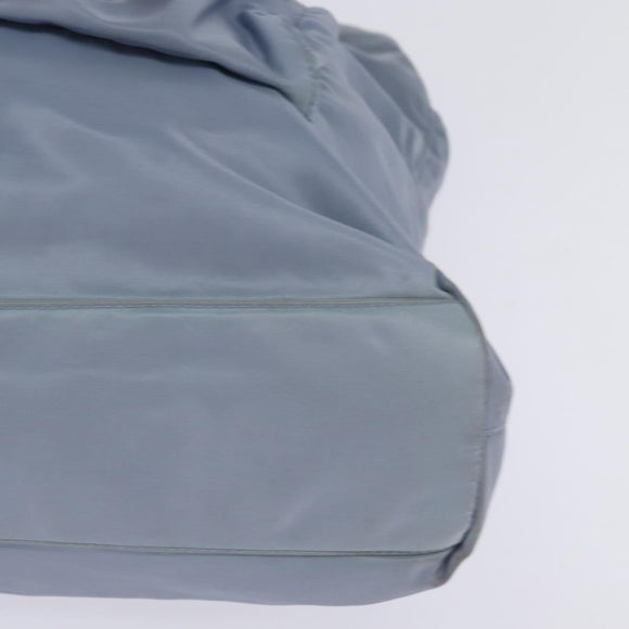 PRADA Tote Bag Nylon Light Blue Silver Auth 147999