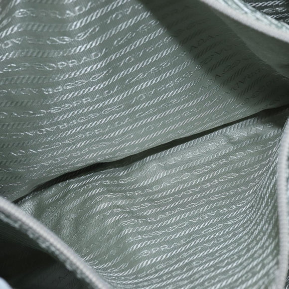 PRADA Tote Bag Nylon Light Blue Silver Auth 147999