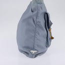 PRADA Tote Bag Nylon Light Blue Silver Auth 147999-3