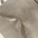 GUCCI GG Implementation Boston Bag PVC 2way Silver 203696 Auth 148000-15
