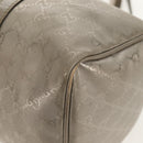 GUCCI GG Implementation Boston Bag PVC 2way Silver 203696 Auth 148000-18