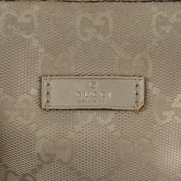 GUCCI GG Implementation Boston Bag PVC 2way Silver 203696 Auth 148000