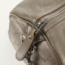 GUCCI GG Implementation Boston Bag PVC 2way Silver 203696 Auth 148000-22