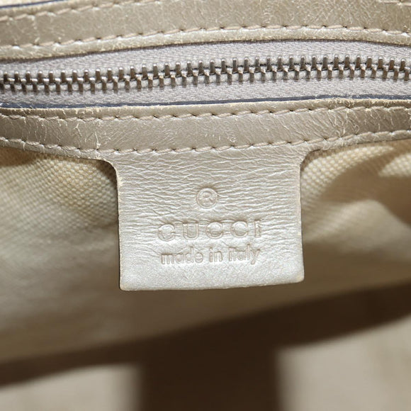 GUCCI GG Implementation Boston Bag PVC 2way Silver 203696 Auth 148000