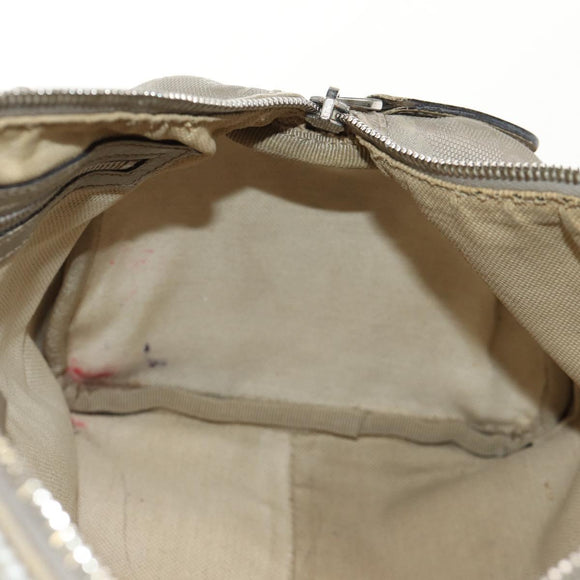 GUCCI GG Implementation Boston Bag PVC 2way Silver 203696 Auth 148000