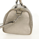 GUCCI GG Implementation Boston Bag PVC 2way Silver 203696 Auth 148000-3