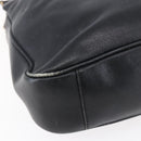 GUCCI Bamboo Shoulder Bag Leather 2way Black Gold 001 3444 1638 Auth 148001-9