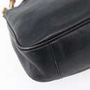 GUCCI Bamboo Shoulder Bag Leather 2way Black Gold 001 3444 1638 Auth 148001-18