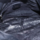 GUCCI Bamboo Shoulder Bag Leather 2way Black Gold 001 3444 1638 Auth 148001-10